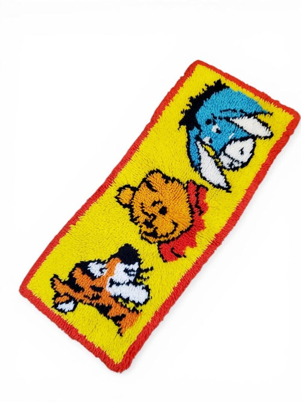 Vintage Retro 70s 80s Winnie The Pooh Tigger Latch Hook Rug Wall Hanging